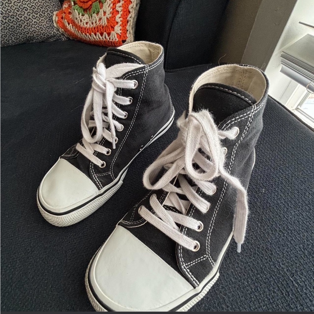 Bohempia Black High-Top Canvas Sneakers
